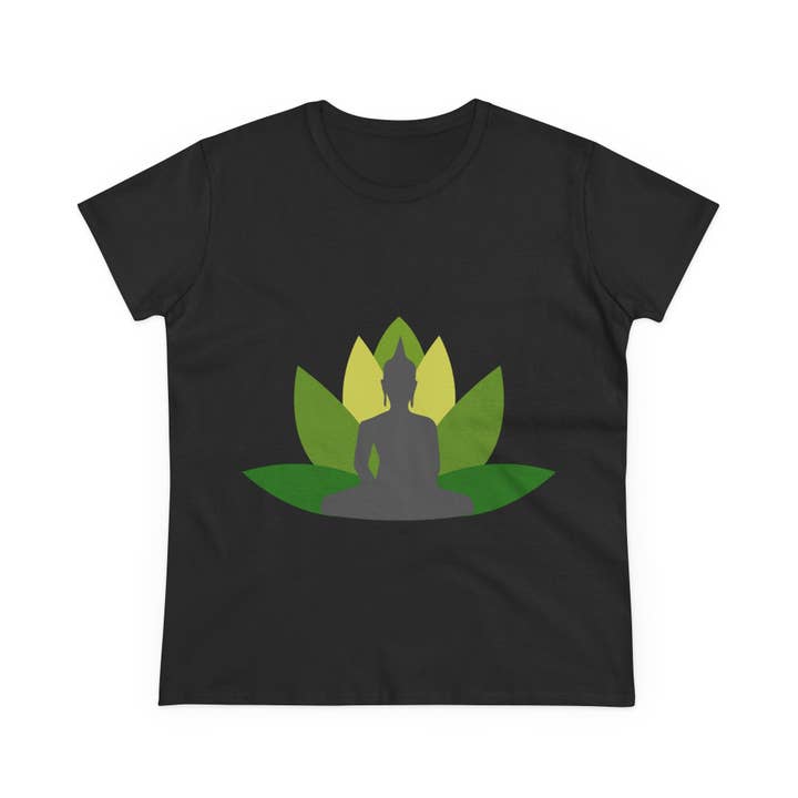 Restored By Nature Company - Wholesale Screen Printed T-Shirt - Women's - Women’s Graphic Tee – Buddha with Lotus Flower – Mid-weight Soft Cotton13