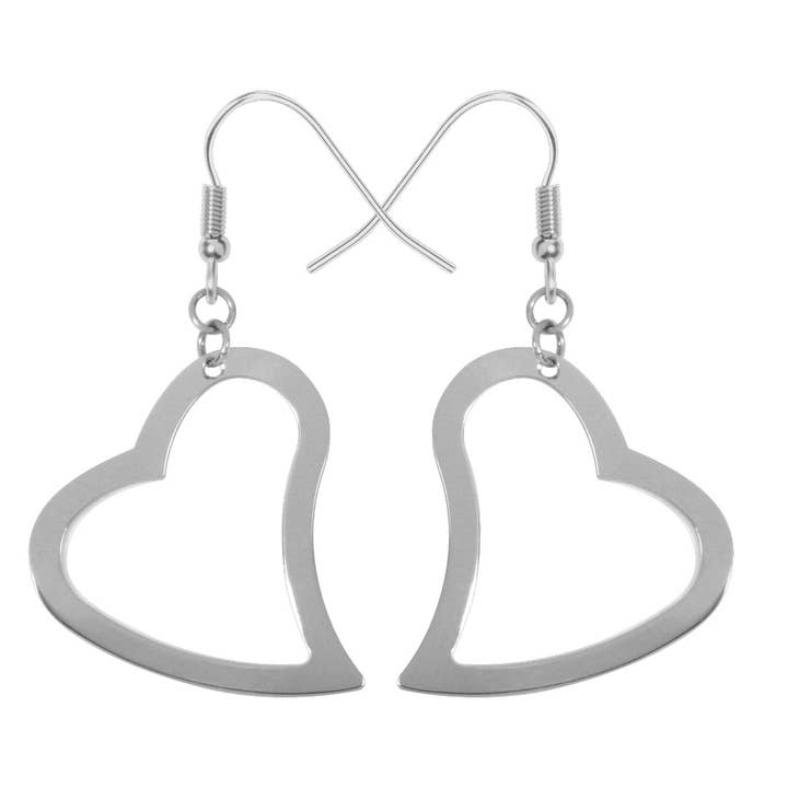 Open Heart Earrings 316L for wholesale by Pacific Trading