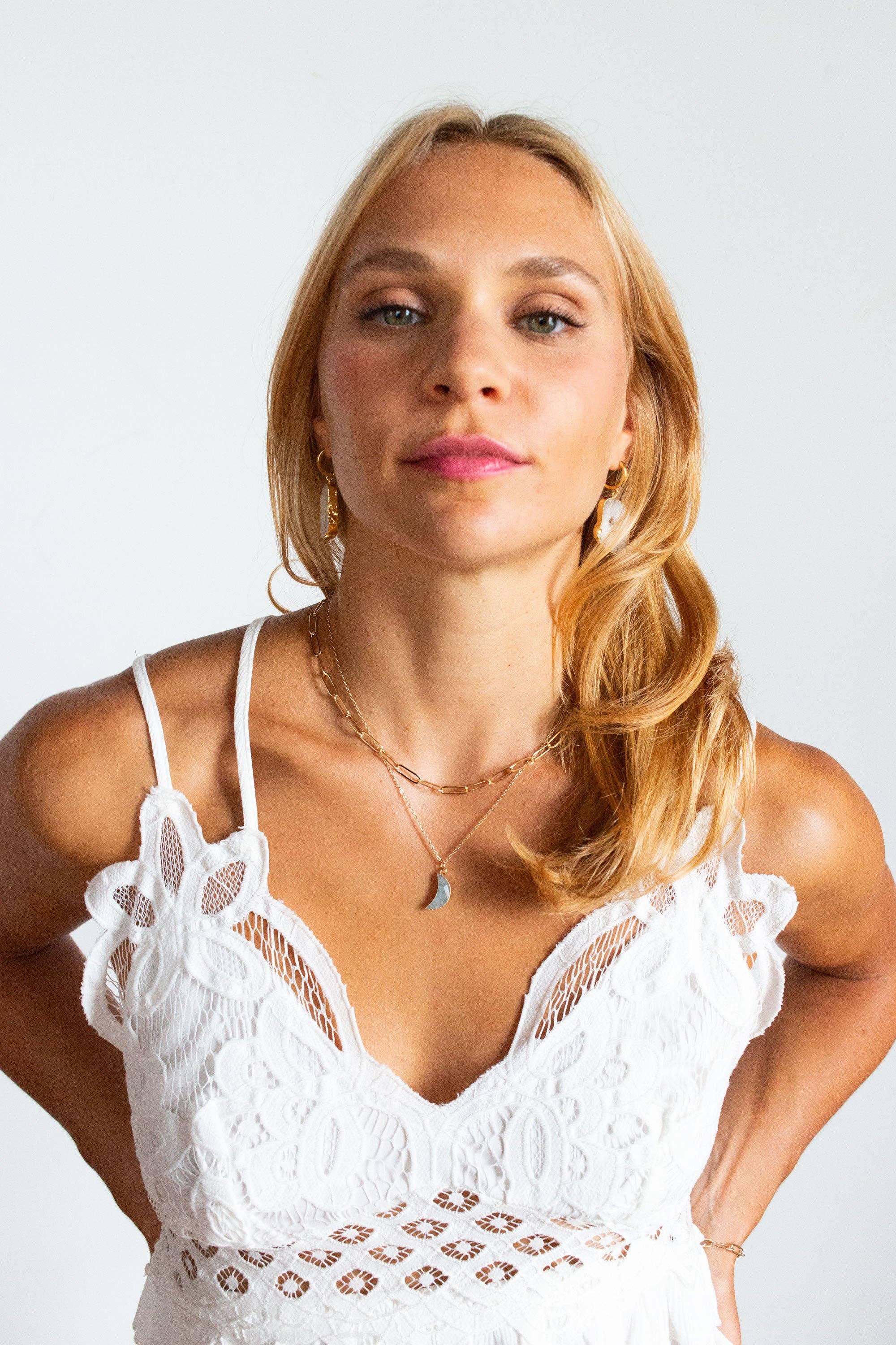 Bohemian and Bouj - Wholesale Pendant/Charm Necklace - The Moon Necklace | 14k Gold-Filled + Crystal Moon4