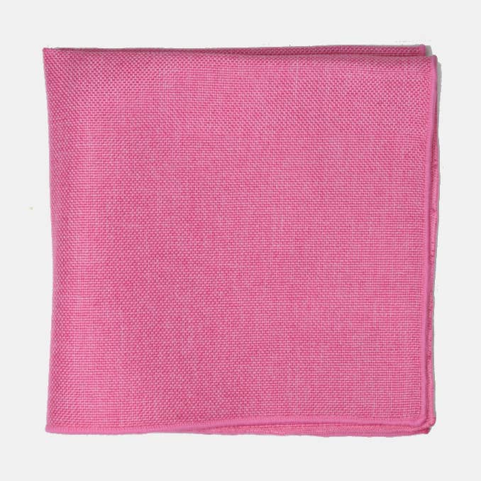 Curated Basics – wholesale Pocket square – Men’s – Pink Linen Pocket Square0