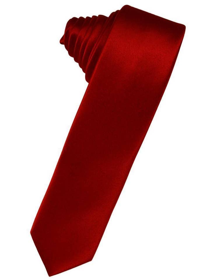 Scarlet Luxury Satin Skinny Necktie for wholesale by Cardi International