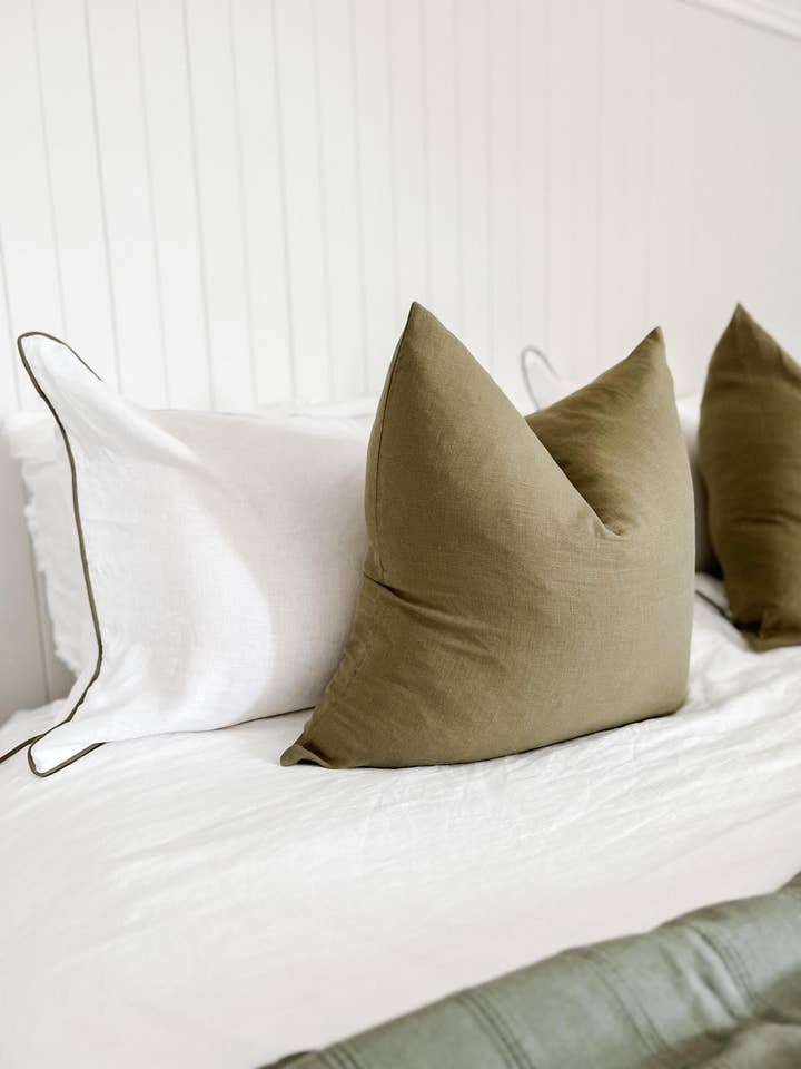Linen Cushion - Olive for wholesale by Mama and Tochter