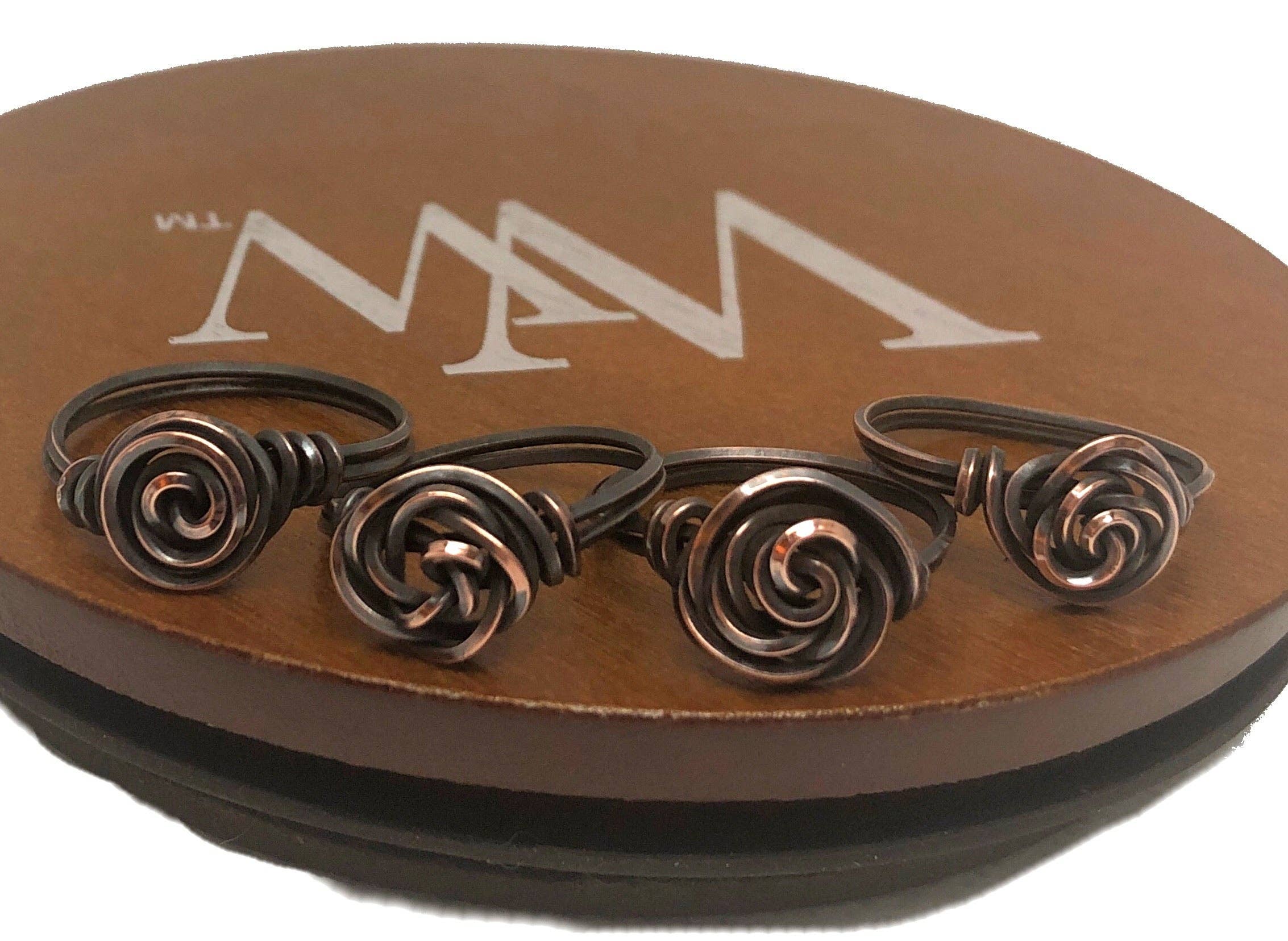 Handmade by Marlayna – Engroshandel Båndring – Wire Indpakket kobber Rose Ring2