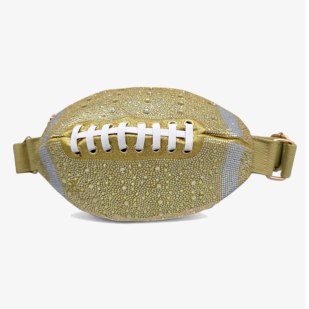 Sensibling Corp. - Wholesale Belt Bag - Women's - Bling Studded Game Day Football Shape Fanny Pack / Sling Bag5