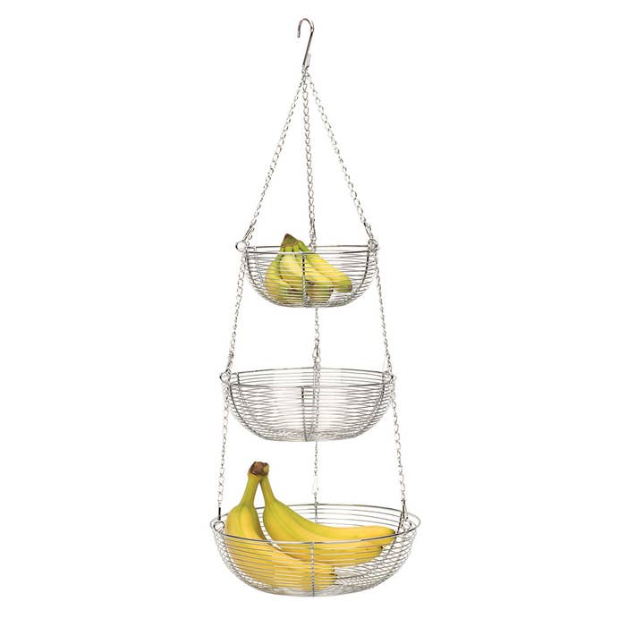 Woven Wire Hanging Basket - Chrome for wholesale by RSVP International