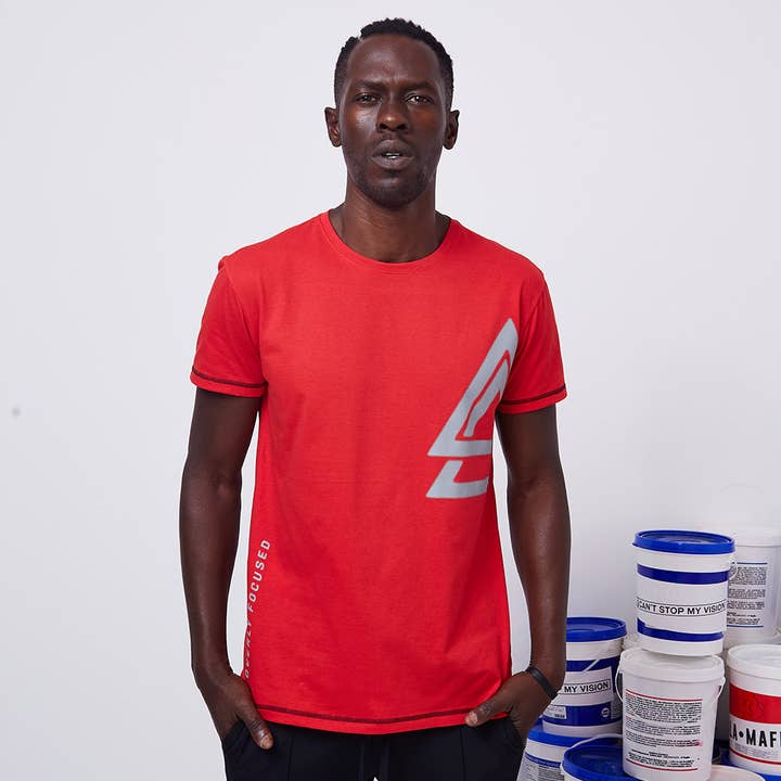 T-shirt slim comfy rood voor wholesale door Labellamafia