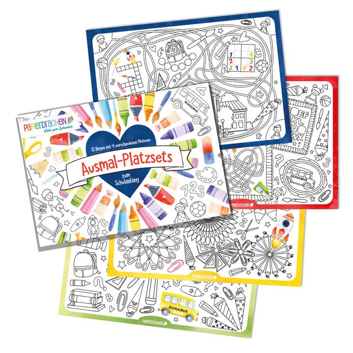 Tovagliette ad acquerello per scuola di colorazione - set 01 per la vendita all'ingrosso da parte di Papierdrachen