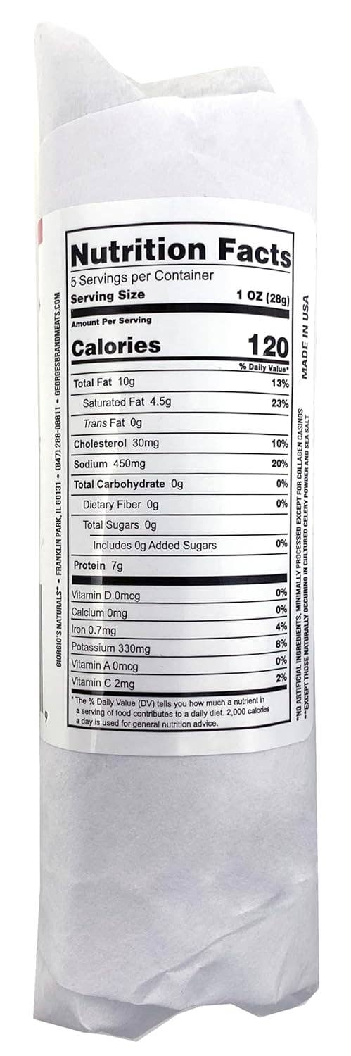 Giorgio's Naturals - Wholesale Salami - BEEF Soppressata (Spicy beef Salami) Retail Chub-All Natural3