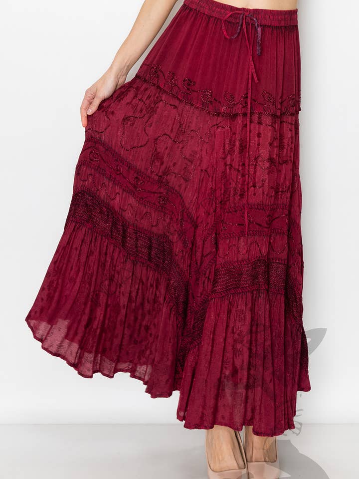 JUST CRUISING - India Casual Designs – Engroshandel Nederdel - Dame – Håndlavet maxinederdel med indviklede broderidetaljer7