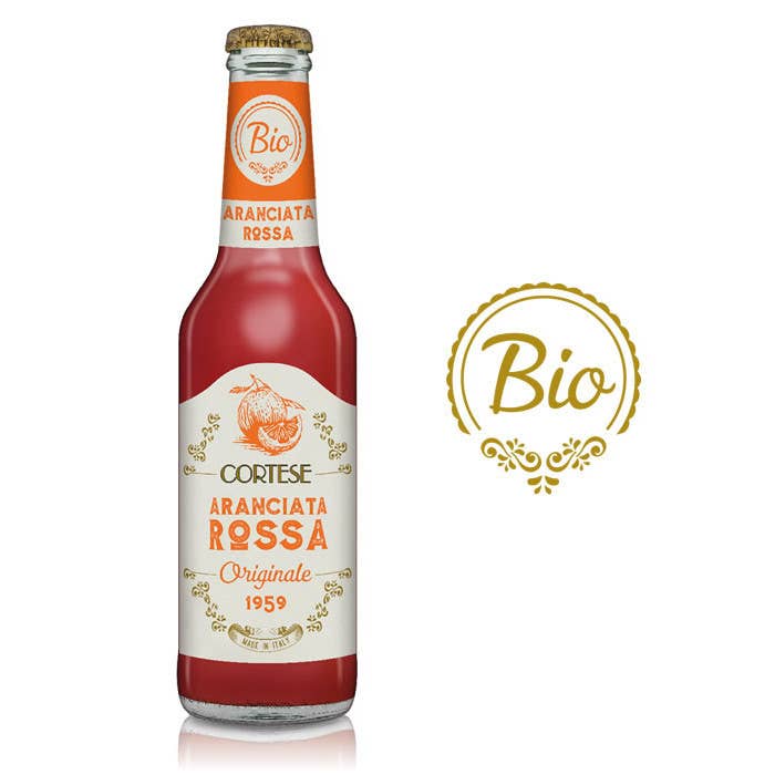 Metina SAS - Vendita all'ingrosso Bibite/bevande gassate - Aranciata Rossa Bevanda Biologica analcolica Cortese 27,5 cl