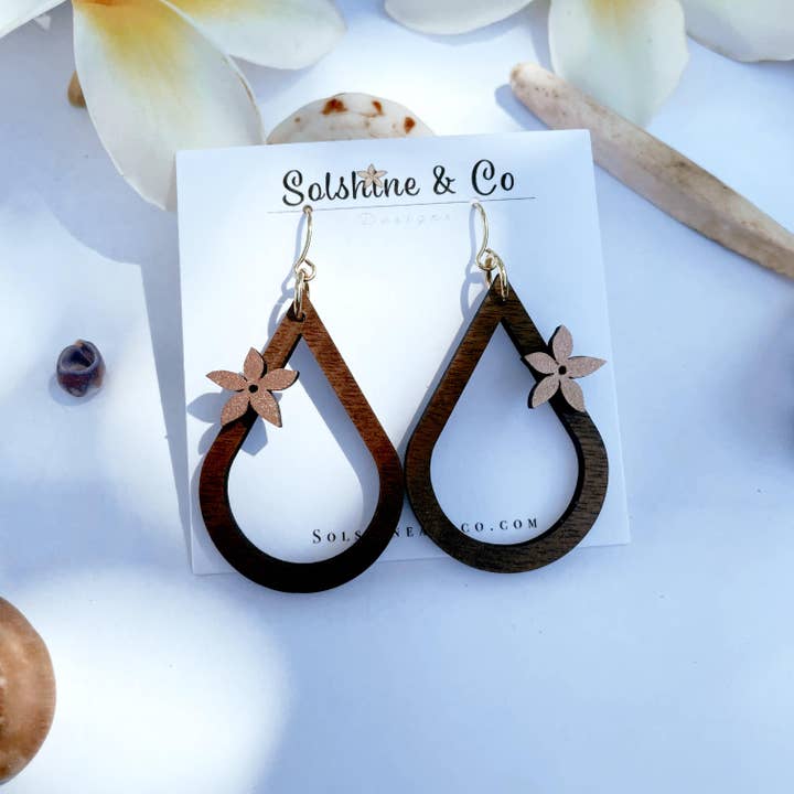 Solshine and Co - Wholesale Dangle Earrings - Hand Painted Pua Drops