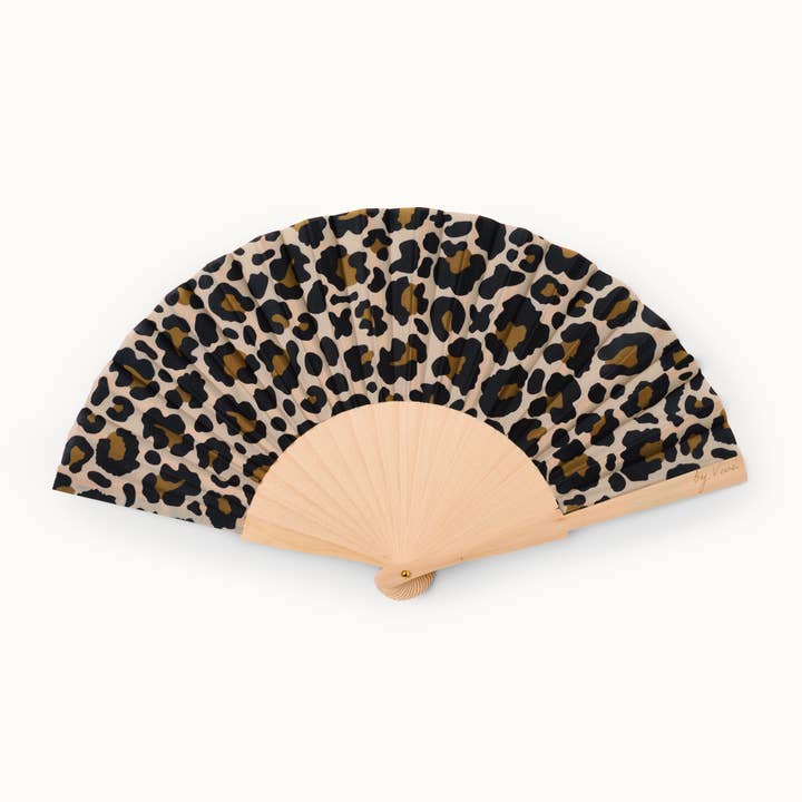 by Vivi. - Wholesale Handheld Folding Fan - Fan Leopard1