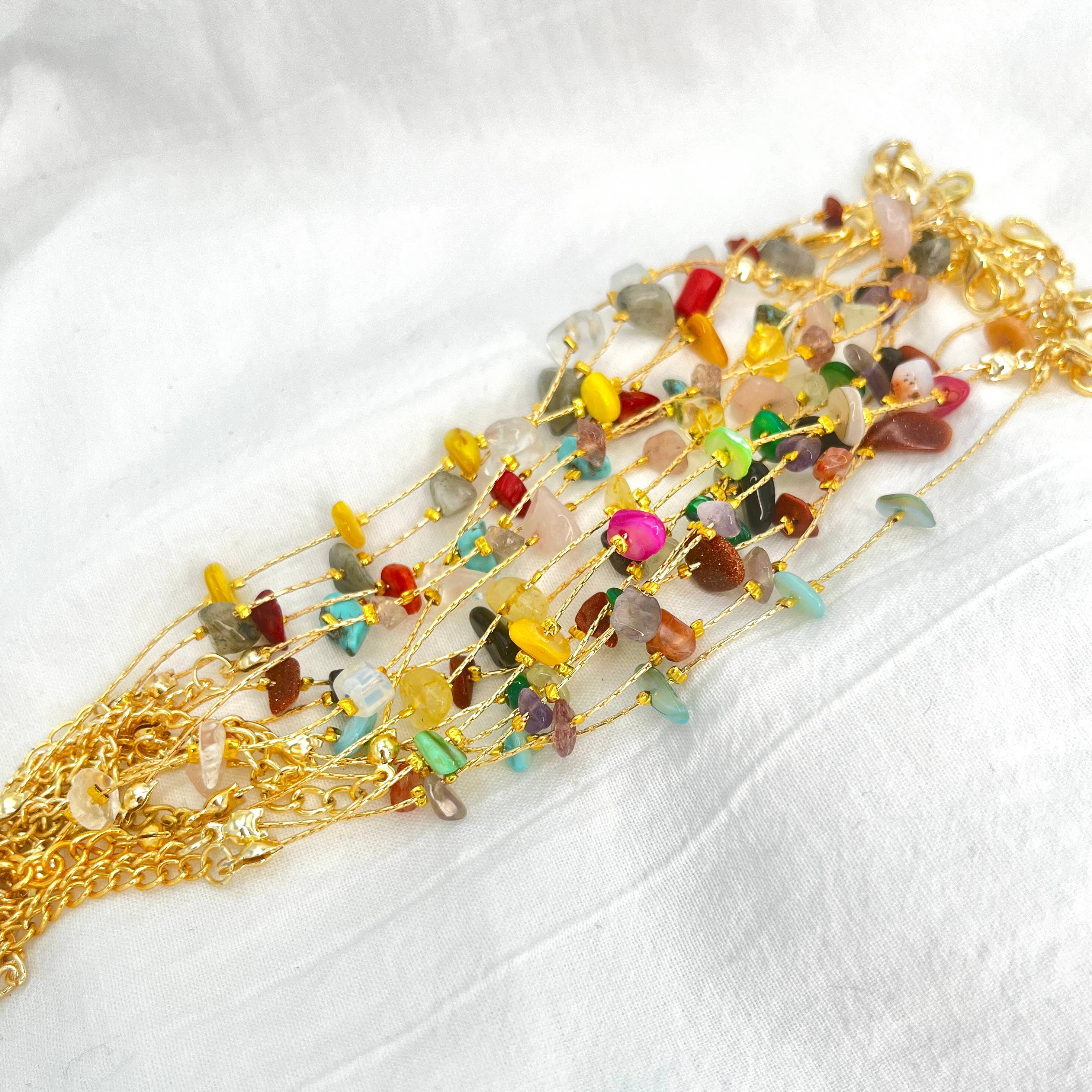 Loli - Wholesale Link & Chain Bracelet - Cobra Chain Bracelet Colorful Stone Adjustable  1