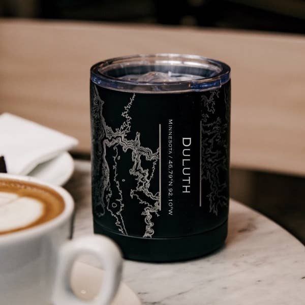 JACE.design - Wholesale Insulated Mug/Tumbler - Duluth MN Map Insulated Cup in Matte Black