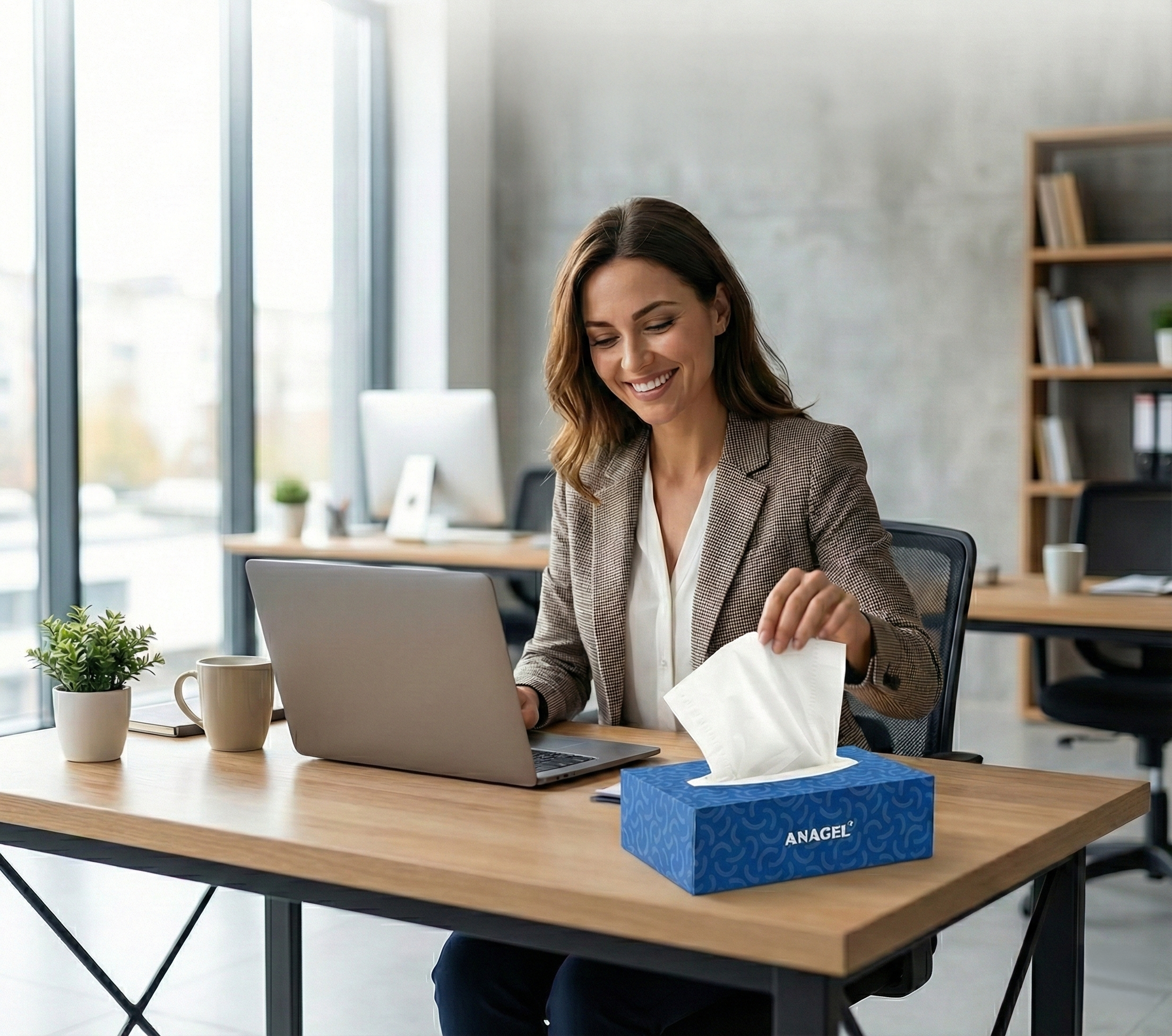 ANAGEL – wholesale Tissue box – Soft White Facial Tissues, Box of 1001