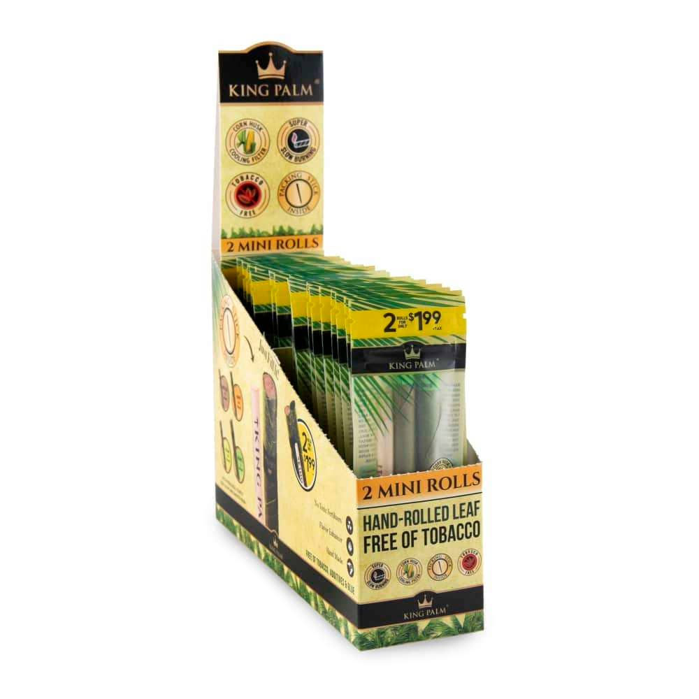 Cannatron - Wholesale Retailer Display - Paper & Novelty - King Palm Mini Pre-Priced $1.99 Pre-Rolled Leaf Tubes - 20ct3