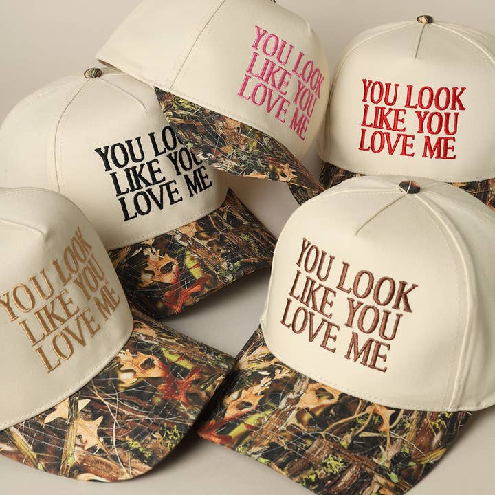 Fashion City - Wholesale Trucker Hat - Unisex - You Look Like You Love Me Embroidery Camo Trucker