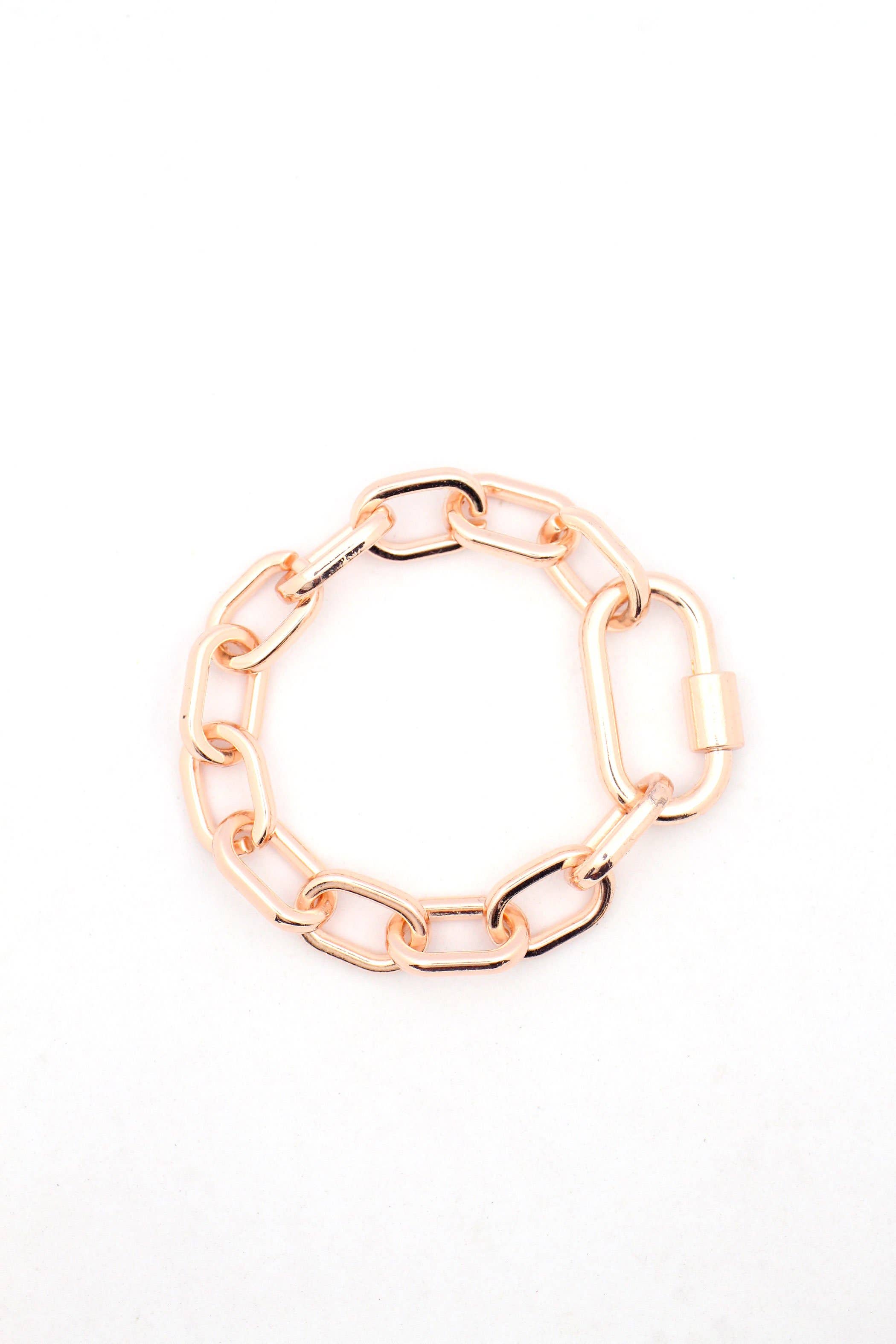 Woman Shops World - Vente Bracelets maillon et chaîne - Bracelet chaîne émaillée Luxe Link avec fermoir mousqueton10