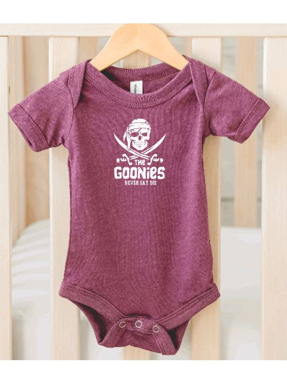 Tron Tron Graphic Wear - Wholesale Clothing Set - Baby - Goonies Never Say Die Bella+Canvas Infant Bodysuit E26