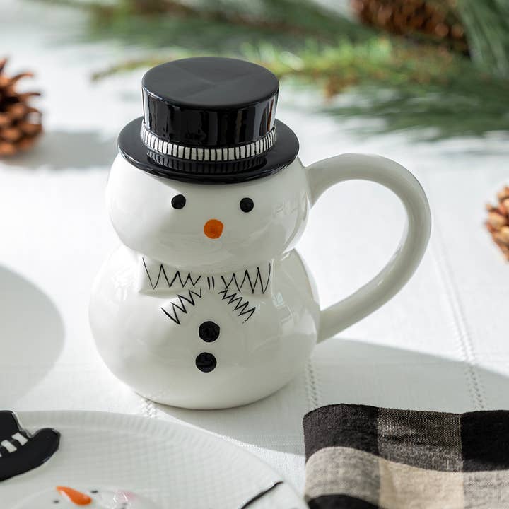 Grace Teaware - Wholesale Coffee Mug - Snowman 16oz Coffee Mug with Lid0
