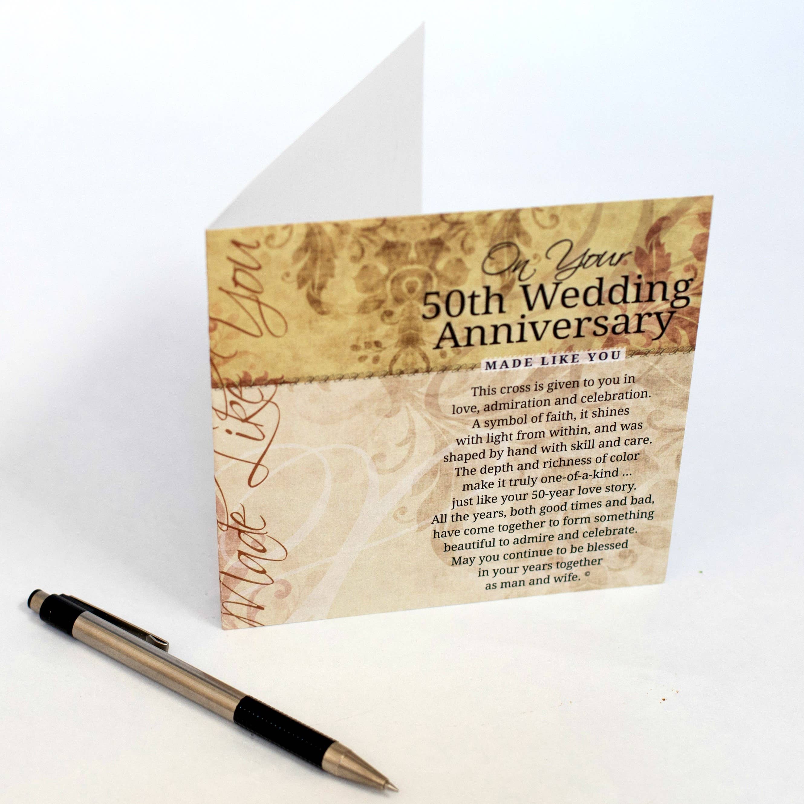 The Grandparent Gift Co. Inc. – wholesale Decorative tabletop object – 50th Anniversary Gift USA Handmade Glass Cross 44072