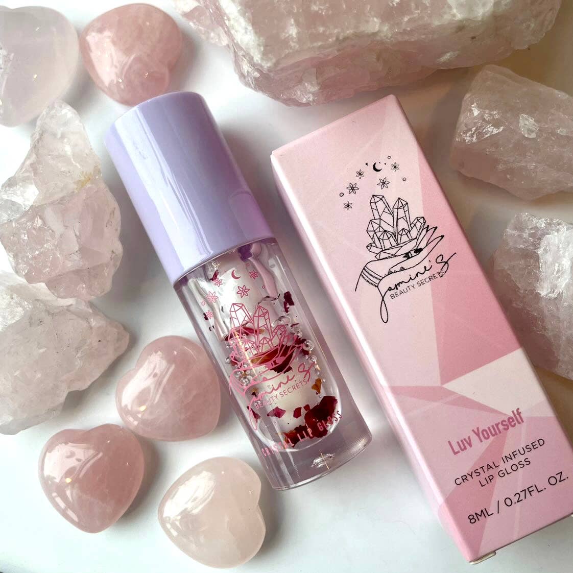 Jasmine's Beauty Secrets - Wholesale Lip-gloss - Crystal Lip Gloss | Rose Quartz Infused Lip Gloss1