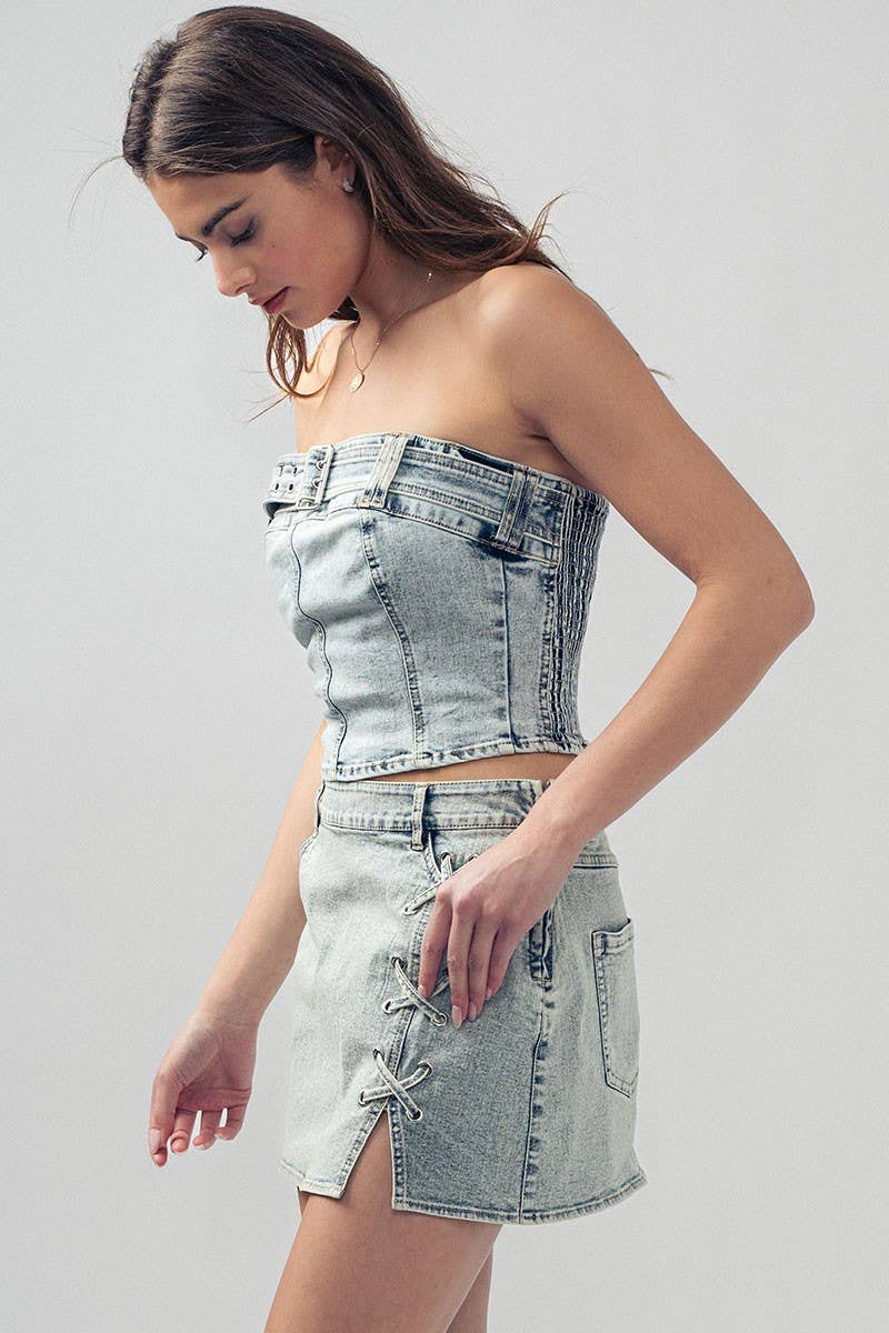 Fashion Week - Wholesale Corset - Women's - Vintage Vibes Denim Corset Top16