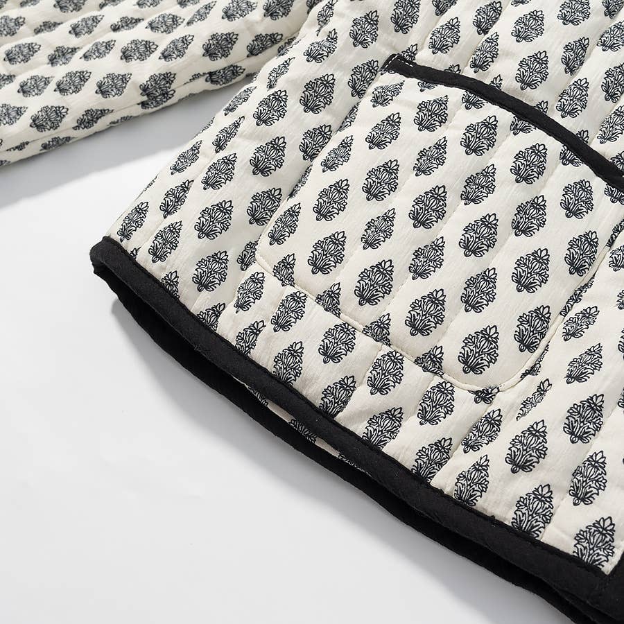 BLACKWHITE Printed round-neck quilted cotton-padded jacket for wholesale on Faire4