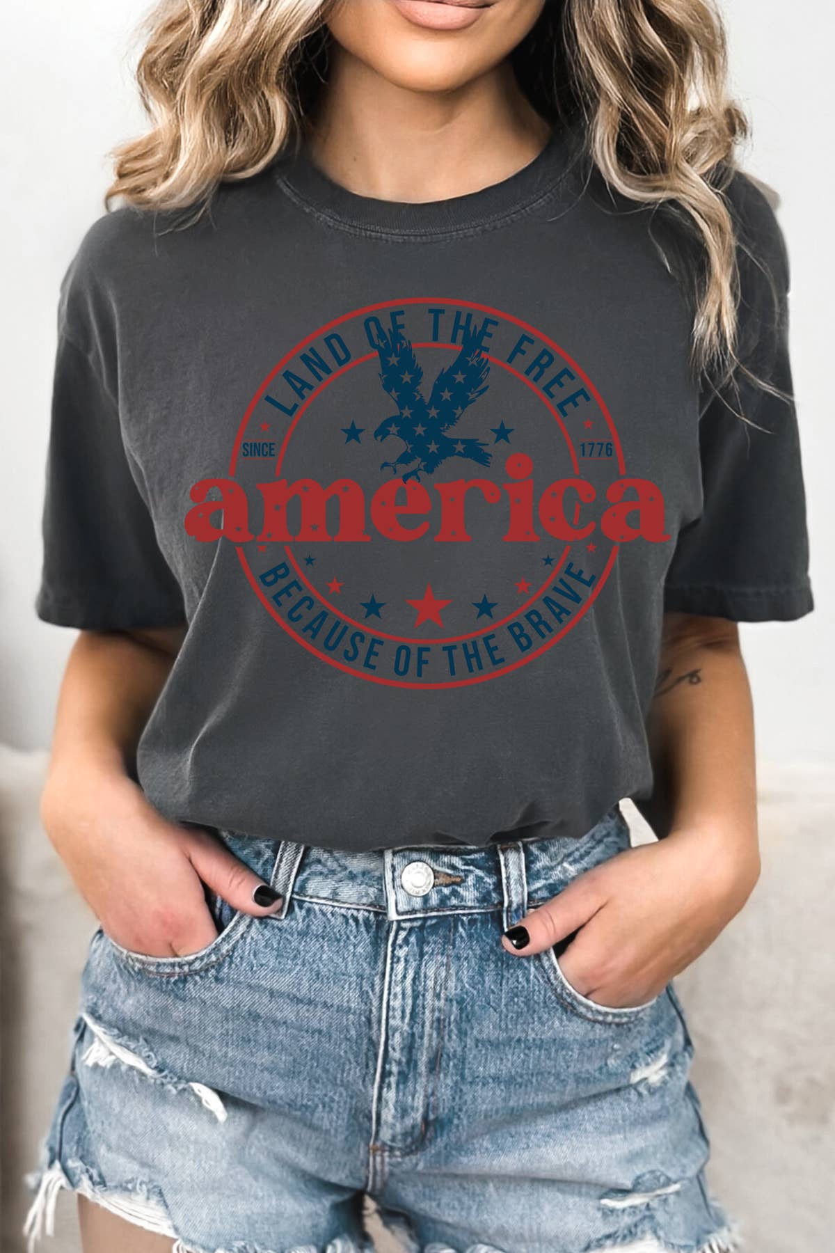BouTeeQue Closet - Wholesale Screen Printed T-Shirt - Women's - BT1988 T AMERICA LAND OF THE FREE8
