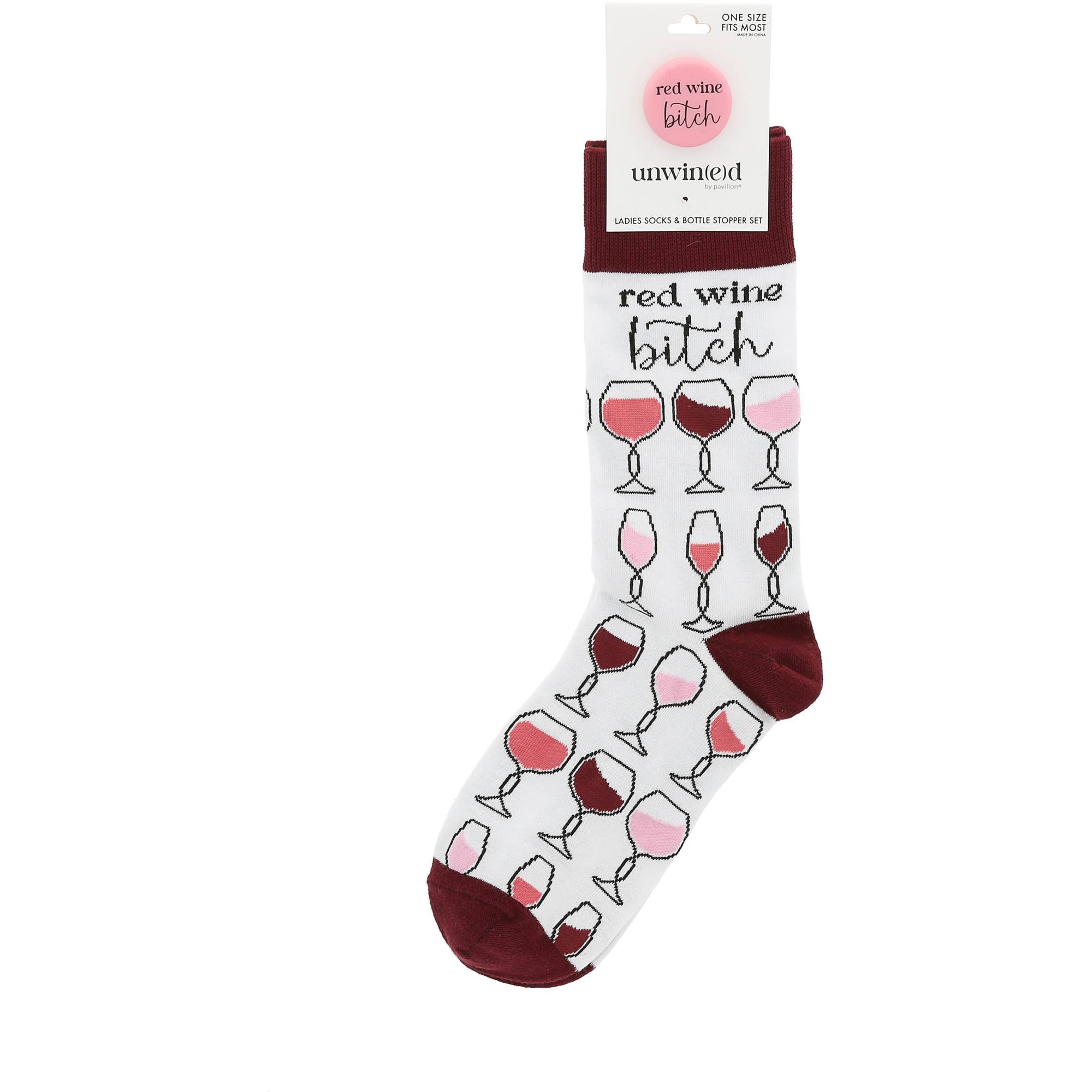 Pavilion - Wholesale Socks - Unisex - Red Wine Bitch Socks & Silicone Bottle Stopper5