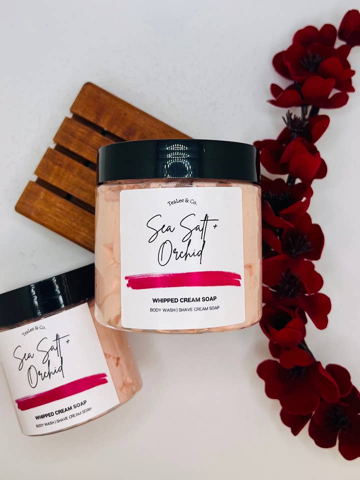 Small Sea Salt + Orchid Whipped Soap for wholesale by TeaLee & Co.