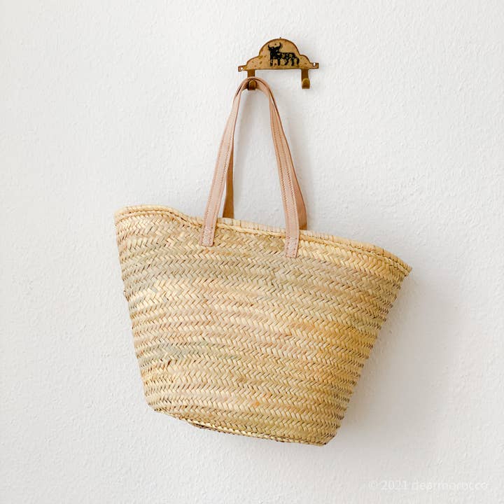 Cesta de mercado francesa//marroquí /con asa larga de cuero N para venta al por mayor de dear Morocco