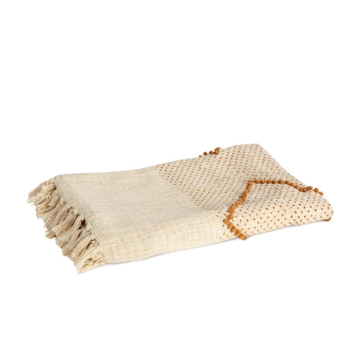 Andrea House - Wholesale Throw Blanket - Beige plaid-type cotton blanket 130x170 cm3