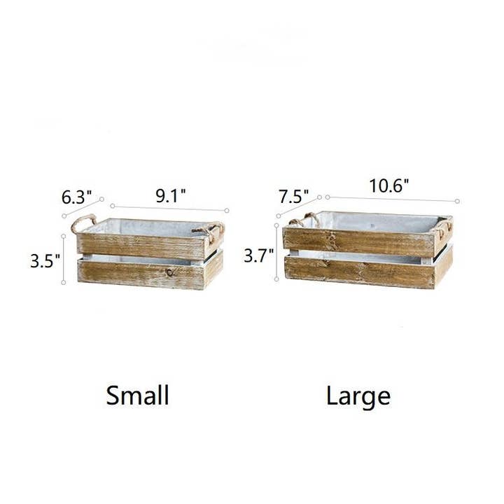 Rustic Reach - Wholesale Basket - Solid Wood Crate With Rope Handles