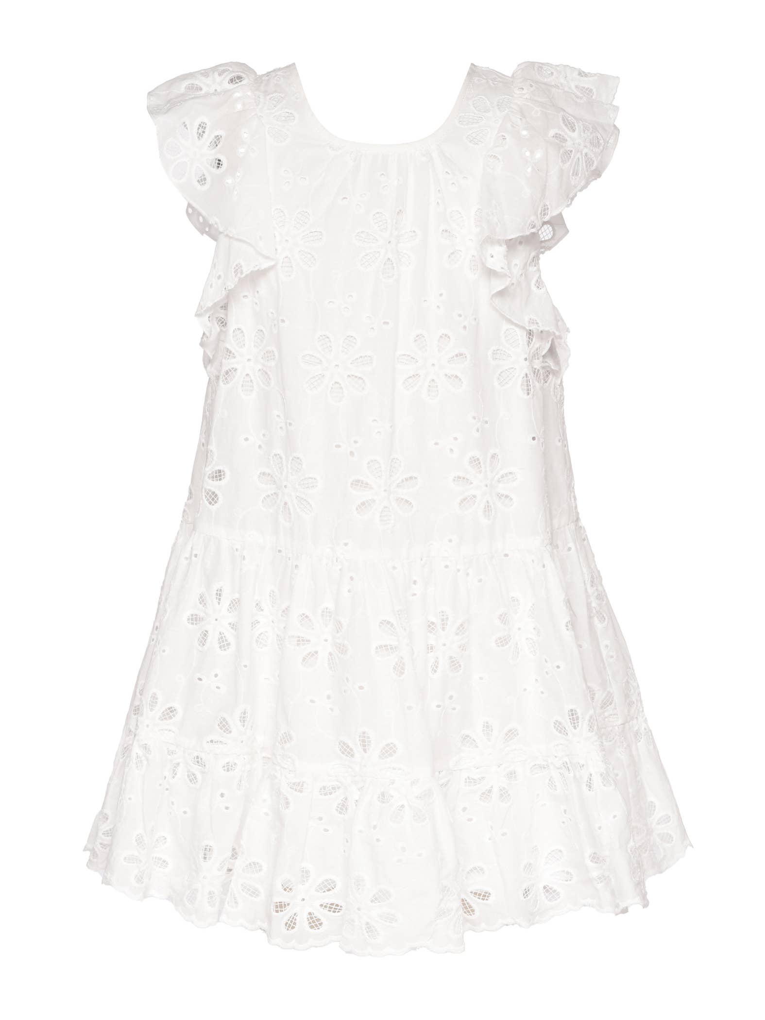 Hannah Banana , Baby Sara - Wholesale Dress - Kids - TIERED EYELET DRESS WITH FLUTTER SLEEVES1