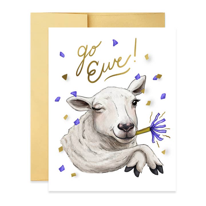 Go Ewe Foil Stamped Encouragement Card for wholesale by Good Juju Ink