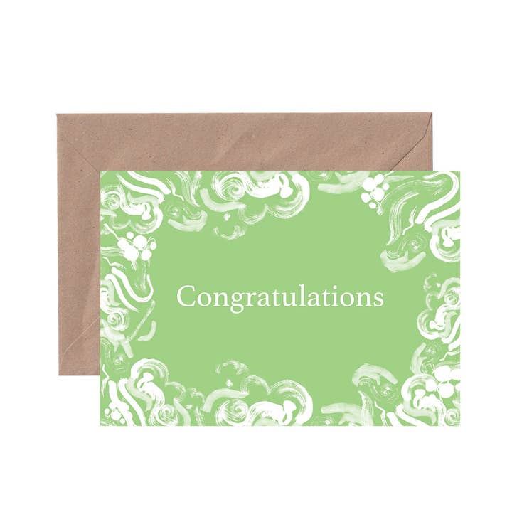 Green Congratulations Card for wholesale by Tomekah George