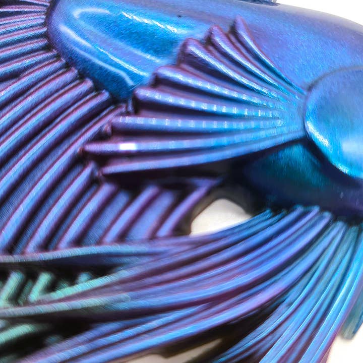 JEMS of the Sea - Wholesale Wall Accent - 6" Resin Betta Fish Wall Art - Holographic Color Shift1