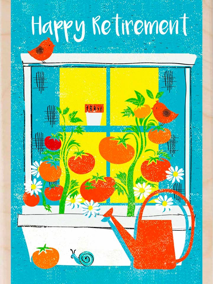 Happy Retirement - Eco-friendly card for wholesale by THE WOODEN POSTCARD COMPANY