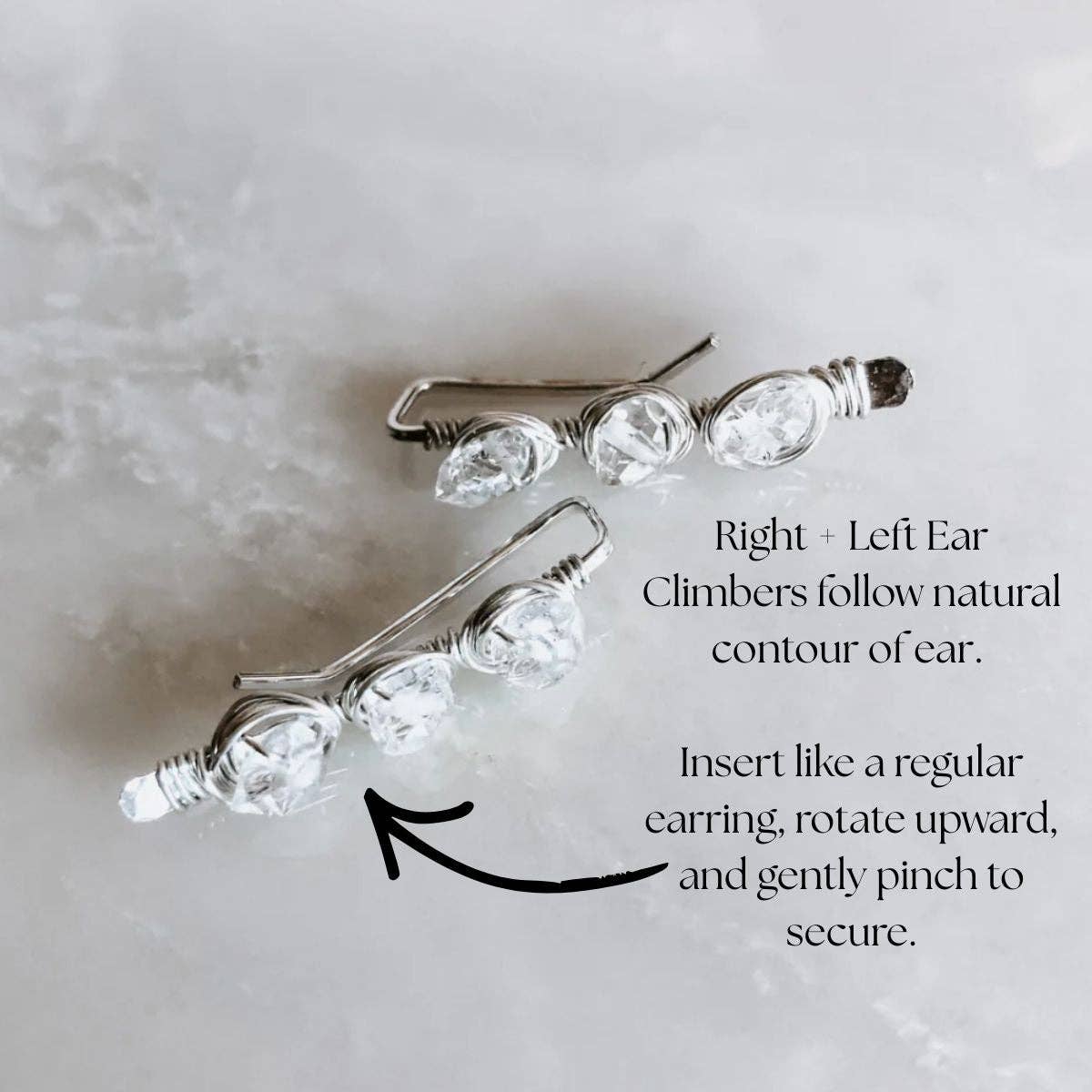 Derive Jewelry - Vendita all'ingrosso Orecchini ear jacket/climber - Herkimer Diamond Ear Climbers2