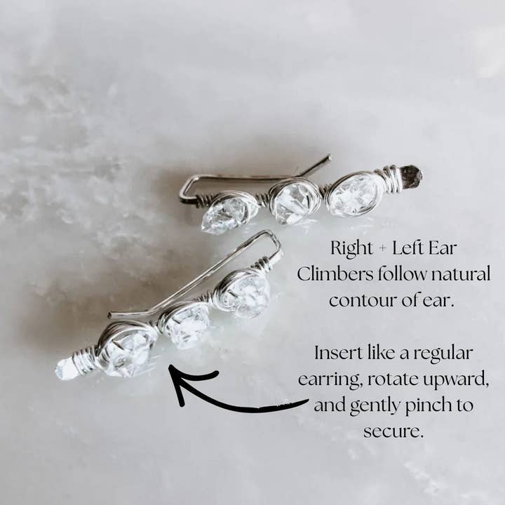 Derive Jewelry - Vendita all'ingrosso Orecchini ear jacket/climber - Herkimer Diamond Ear Climbers2