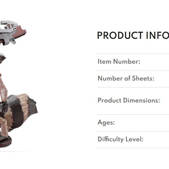 Metal Earth - Wholesale DIY Craft Kit - Rocket Raccoon - Marvel4