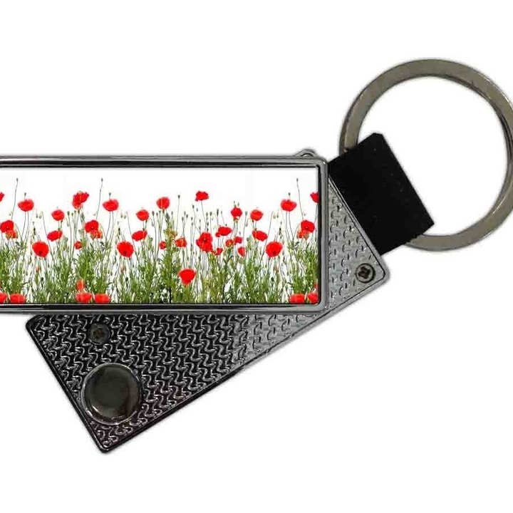 DB GROUP SRL - Wholesale Aansteker - USB-aansteker met sleutelhanger Rode klaprozen