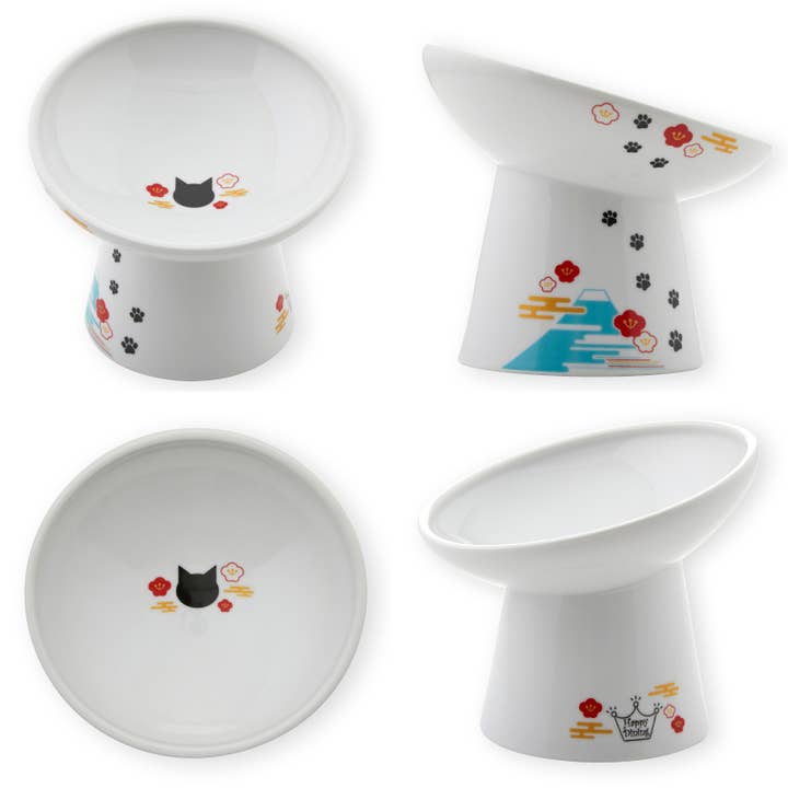 Tilted Stress Free Raised Cat Food Bowl (Fuji Edition) for wholesale by MOON-X USA, INC.