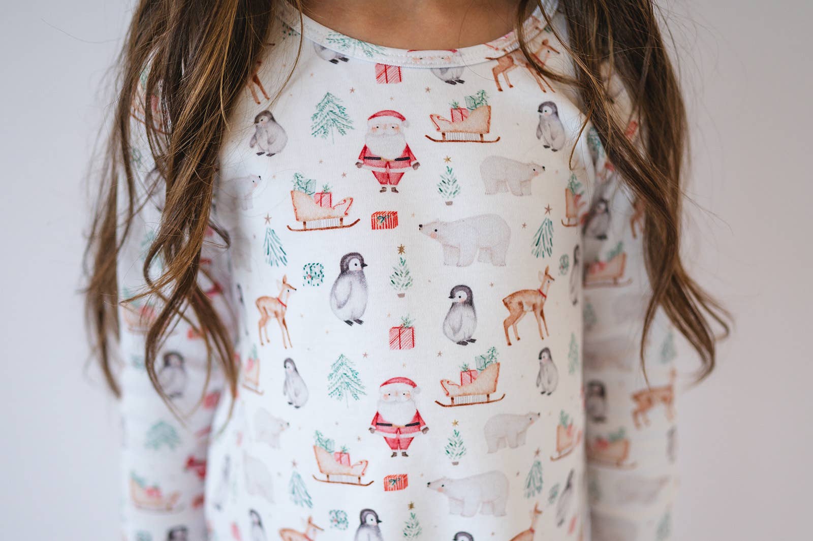 Gaia Baby Goods - Wholesale Dress - Kids - Organic Cotton Toddler Dress in Holiday Santa Print2