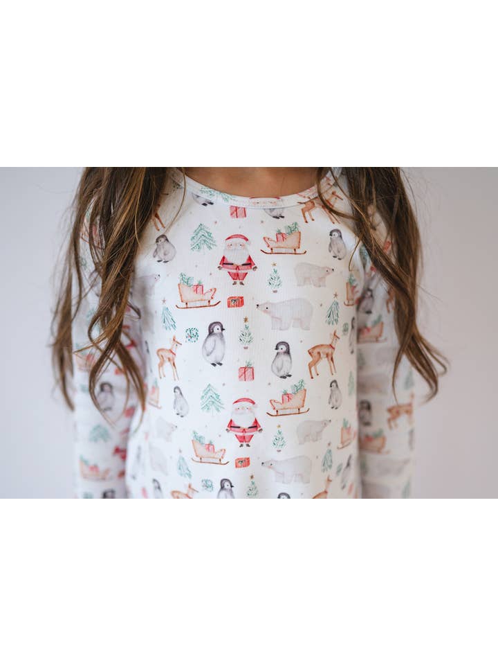 Gaia Baby Goods - Wholesale Dress - Kids - Organic Cotton Toddler Dress in Holiday Santa Print2