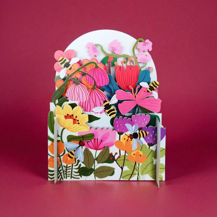 Miniature World pop up card - Flowers for wholesale by Alljoy Design