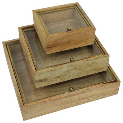 HomArt - Wholesale Decorative Box - Sibella Box, Wood & Brass - Sm2