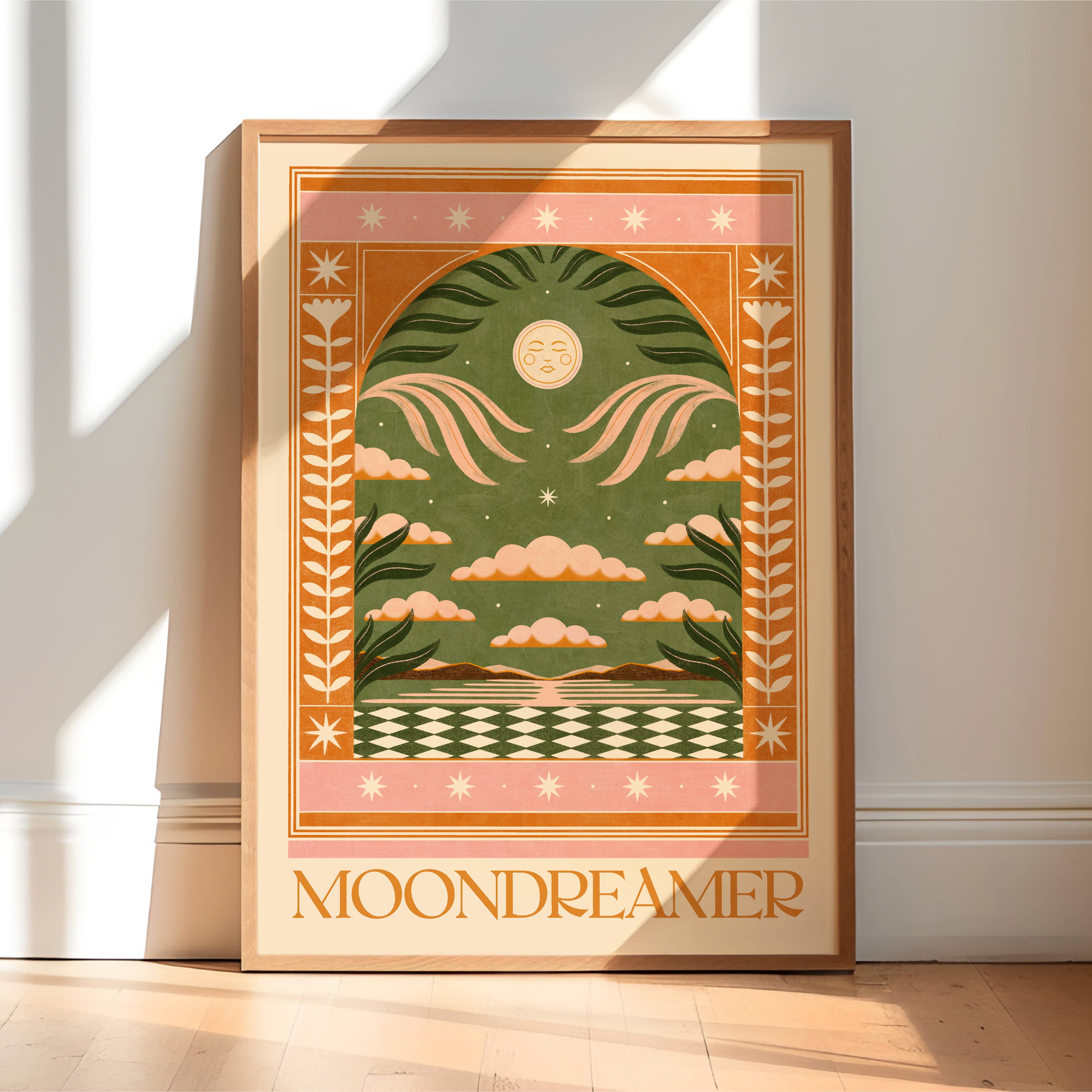 Nïma Nïma Studio - Wholesale Art Print - ‘Moon Dreamer’, Bohemian Celestial Lunar Cloud Art Print