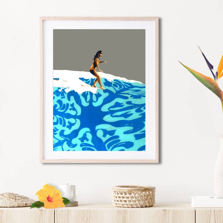 Riding High Matted Print for wholesale by Paradise Now Hawaiʻi